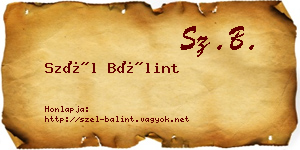 Szél Bálint névjegykártya